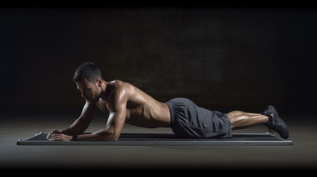 a photo of a man doing a plank to strengthen his core